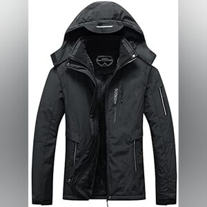 🆕 Suokeni Black Ski Snowboarding Heavy Puffer Winter hooded Jacket coat_XXL